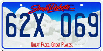 SD license plate 62XO69