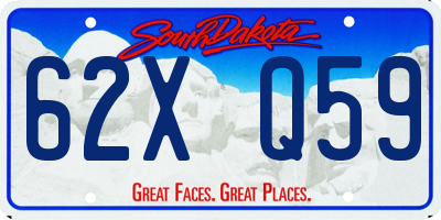 SD license plate 62XQ59