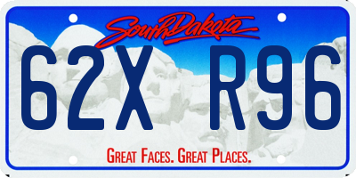 SD license plate 62XR96