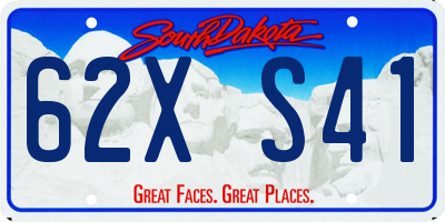 SD license plate 62XS41