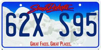 SD license plate 62XS95
