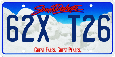 SD license plate 62XT26