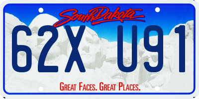 SD license plate 62XU91