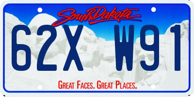SD license plate 62XW91