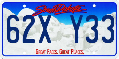 SD license plate 62XY33