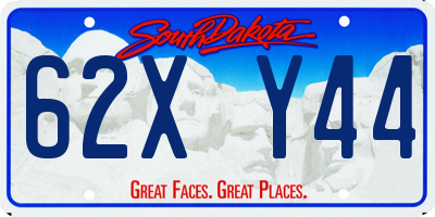 SD license plate 62XY44