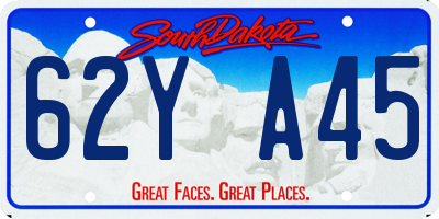 SD license plate 62YA45