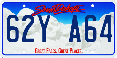 SD license plate 62YA64