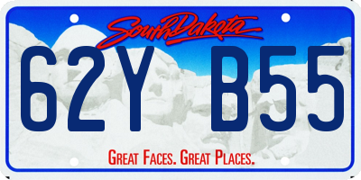 SD license plate 62YB55