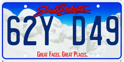 SD license plate 62YD49