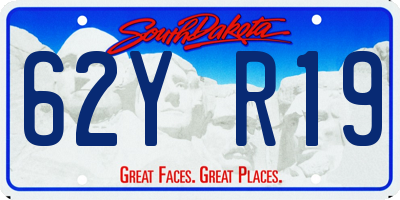 SD license plate 62YR19