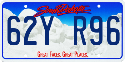 SD license plate 62YR96