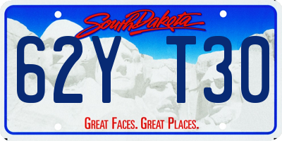 SD license plate 62YT30