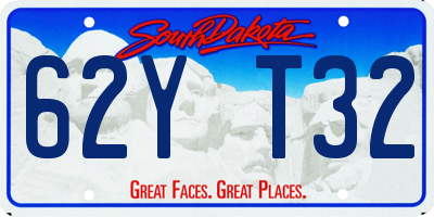 SD license plate 62YT32