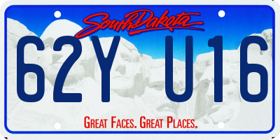 SD license plate 62YU16