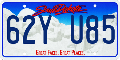 SD license plate 62YU85