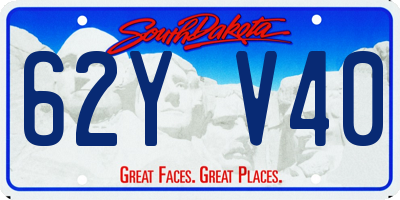 SD license plate 62YV40