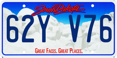 SD license plate 62YV76