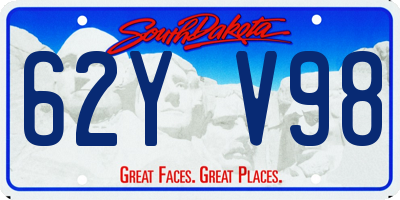 SD license plate 62YV98