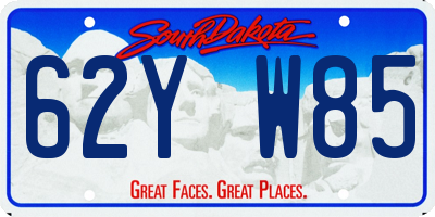 SD license plate 62YW85