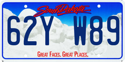 SD license plate 62YW89