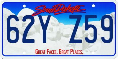 SD license plate 62YZ59
