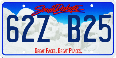 SD license plate 62ZB25