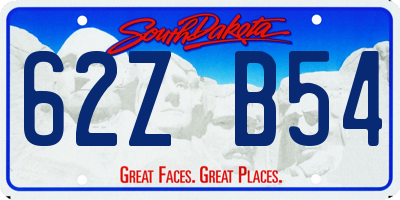 SD license plate 62ZB54