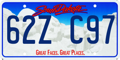 SD license plate 62ZC97