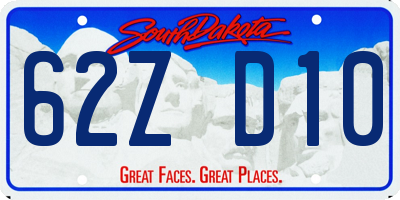 SD license plate 62ZD10