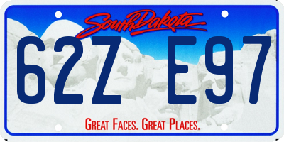 SD license plate 62ZE97