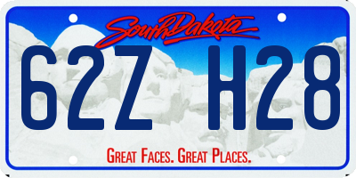 SD license plate 62ZH28