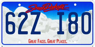 SD license plate 62ZI80