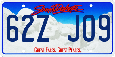 SD license plate 62ZJ09