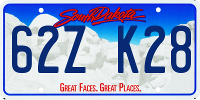 SD license plate 62ZK28