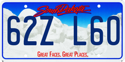 SD license plate 62ZL60