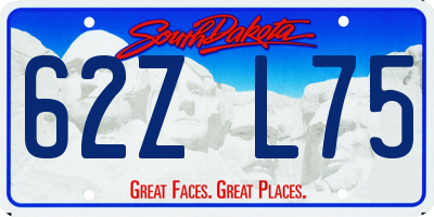 SD license plate 62ZL75