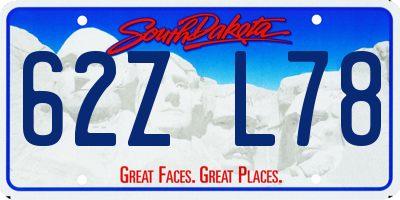 SD license plate 62ZL78