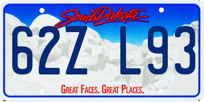 SD license plate 62ZL93
