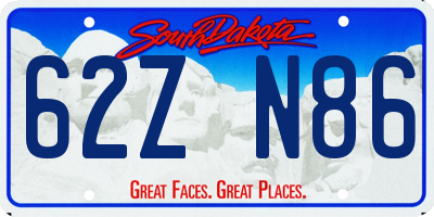 SD license plate 62ZN86
