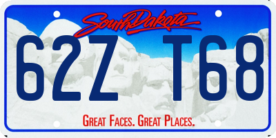 SD license plate 62ZT68