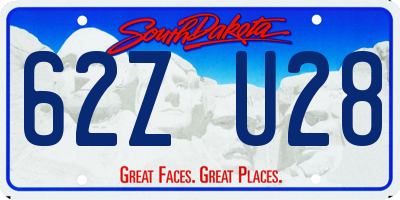 SD license plate 62ZU28