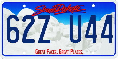 SD license plate 62ZU44