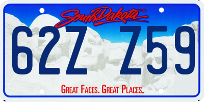 SD license plate 62ZZ59