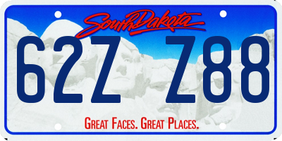 SD license plate 62ZZ88