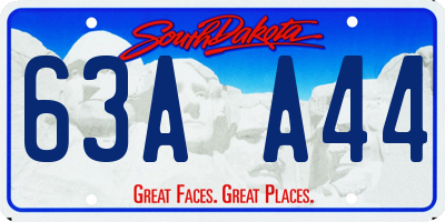 SD license plate 63AA44