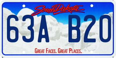 SD license plate 63AB20
