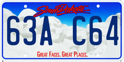 SD license plate 63AC64