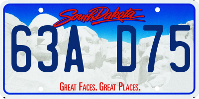 SD license plate 63AD75