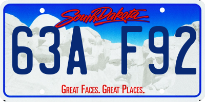 SD license plate 63AF92